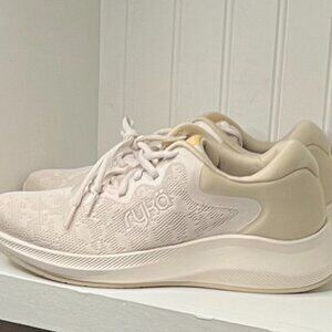 Ryka Womens Frenzy Lace-Up Mesh Running & Training Shoes in Sand Beige Size 9.5